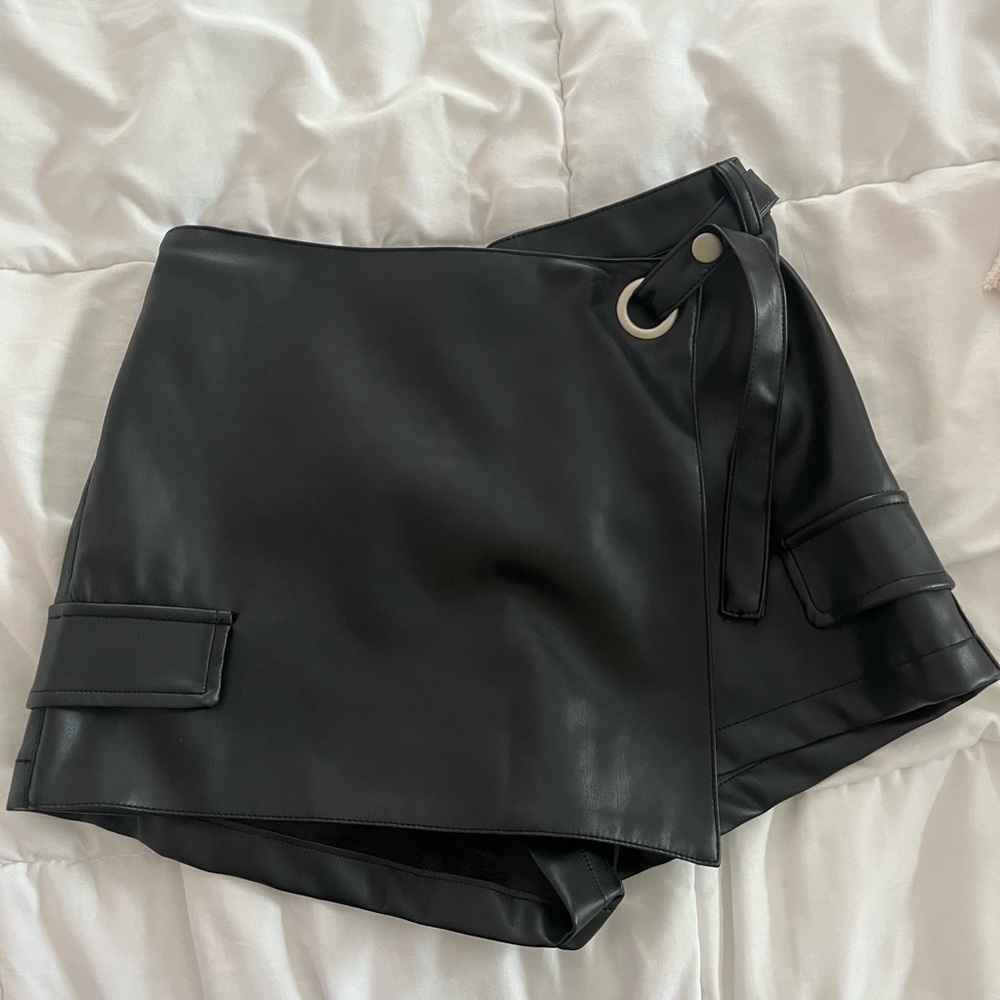 Leather skort